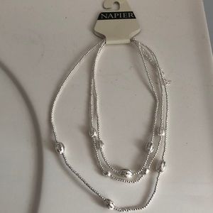 Napier 3 strand necklace silver